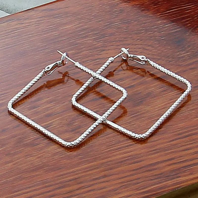 New Trendy 925 Sterling Silver Simple Fashion 3.5cm/5cm Circle Round Hoop Earring for Woman Fine Jewelry