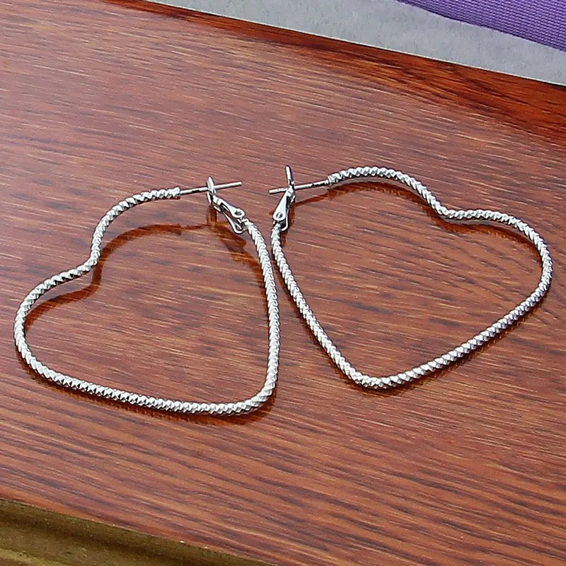 New Trendy 925 Sterling Silver Simple Fashion 3.5cm/5cm Circle Round Hoop Earring for Woman Fine Jewelry