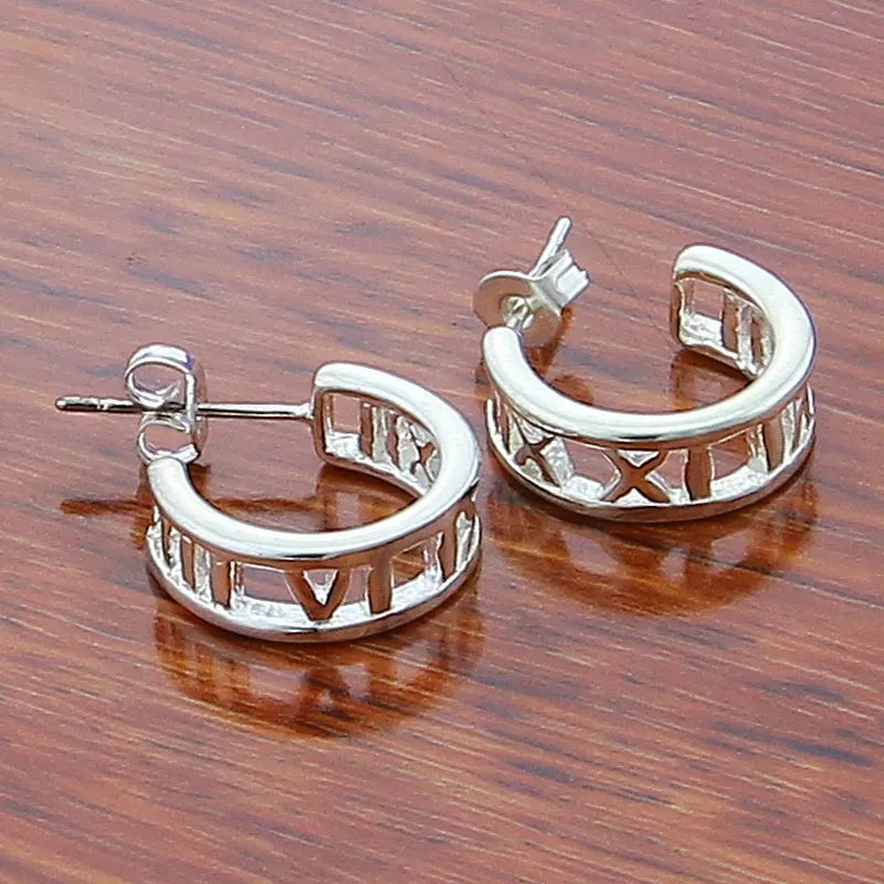 New Trendy 925 Sterling Silver Simple Fashion 3.5cm/5cm Circle Round Hoop Earring for Woman Fine Jewelry