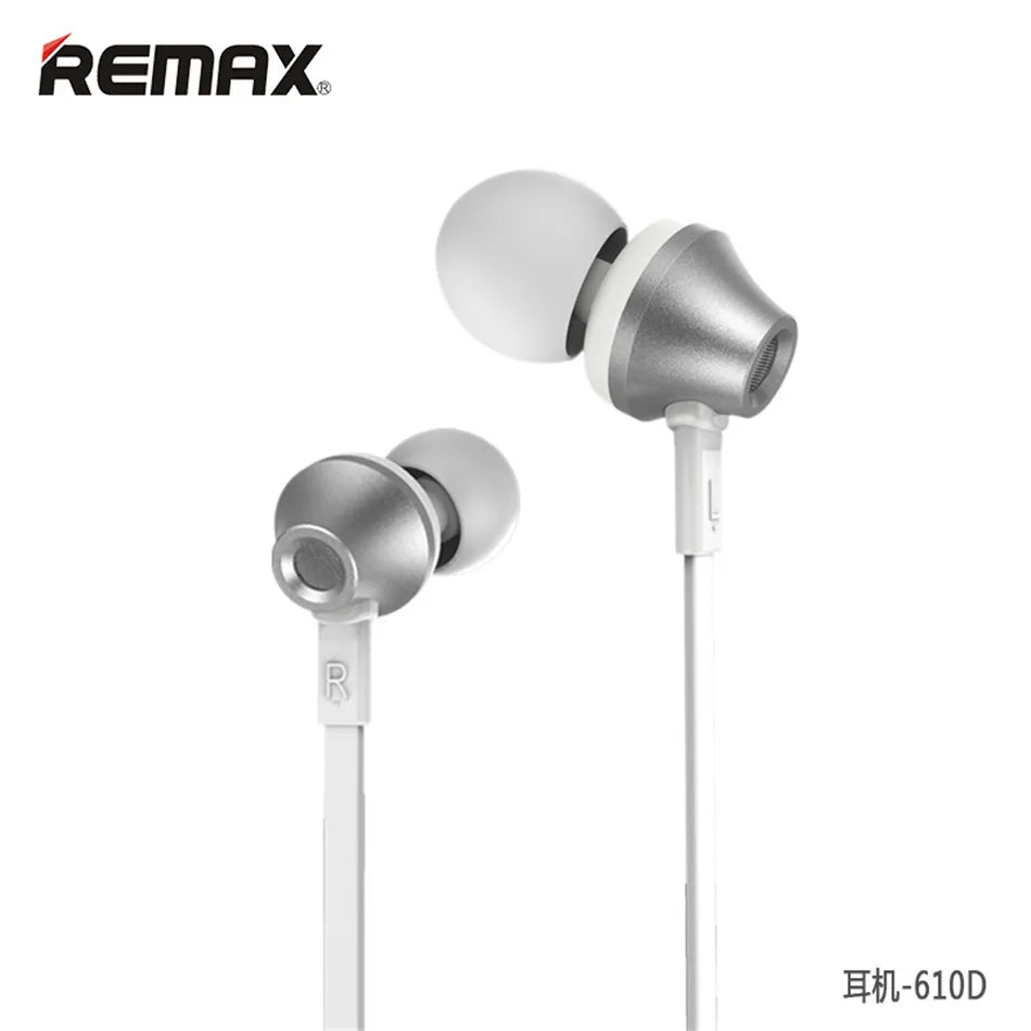 Remax Stereo Music In-ear Metal 3.5mm Earphone Super Clear Noise Isolating With Mic For Mobile Phones