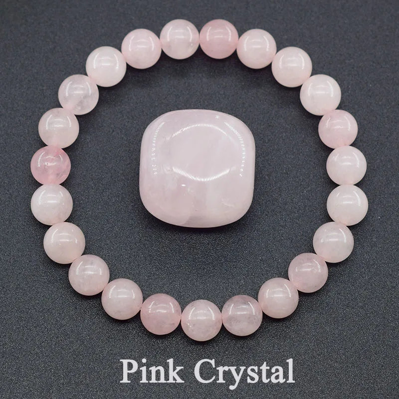 Natural Agate Beaded Bracelet – Tourmaline Color Energy Healing Jewelry for Women