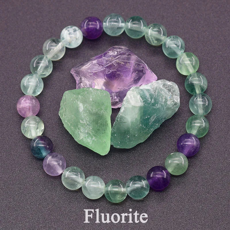 Natural Agate Beaded Bracelet – Tourmaline Color Energy Healing Jewelry for Women