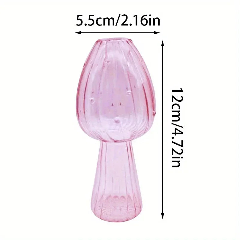 Colorful Mushroom Glass Vase – Nordic Style Room Decor