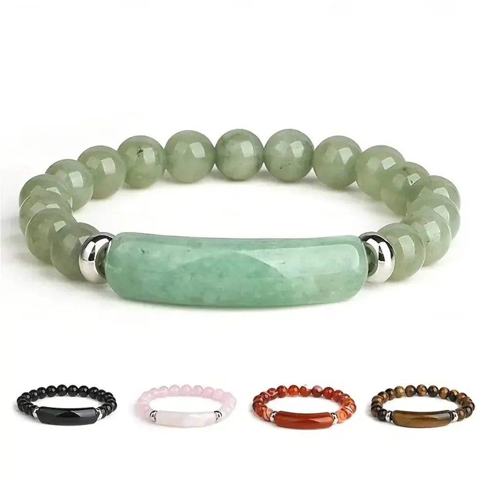 Natural Turquoise & Malachite Healing Bracelet – Handmade Gemstone Energy Jewelry
