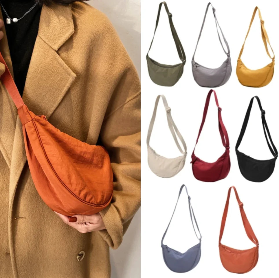 Women's Casual Nylon Crossbody Hobo Bag – Large Capacity Tote & Travel Purse
