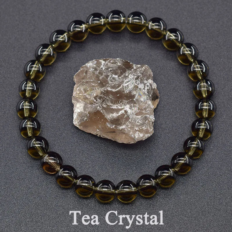Natural Agate Beaded Bracelet – Tourmaline Color Energy Healing Jewelry for Women