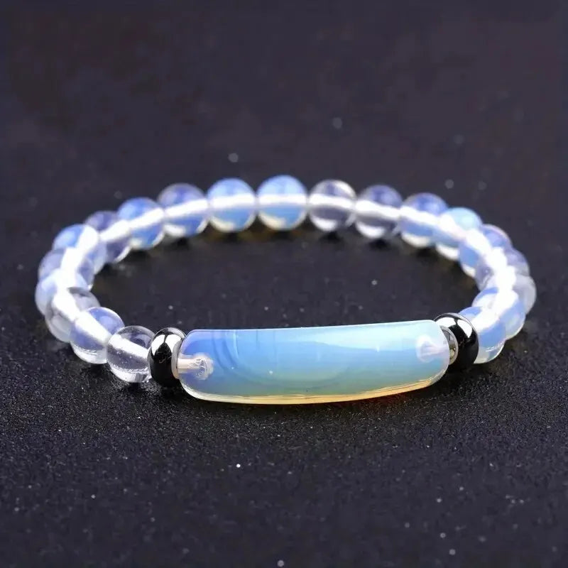 Natural Turquoise & Malachite Healing Bracelet – Handmade Gemstone Energy Jewelry