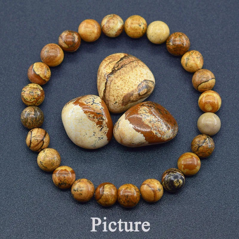 Natural Agate Beaded Bracelet – Tourmaline Color Energy Healing Jewelry for Women