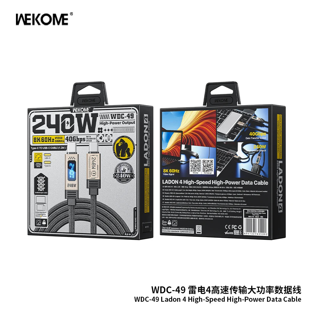 Limited Offer: WEKOME 240W Super Fast Charging Cable with Power Display