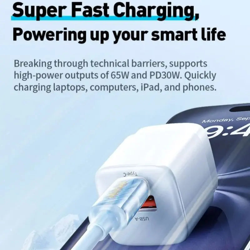 WEKOME 65W Super Fast Charging Cable – Type-C & iPhone Laptop Compatible
