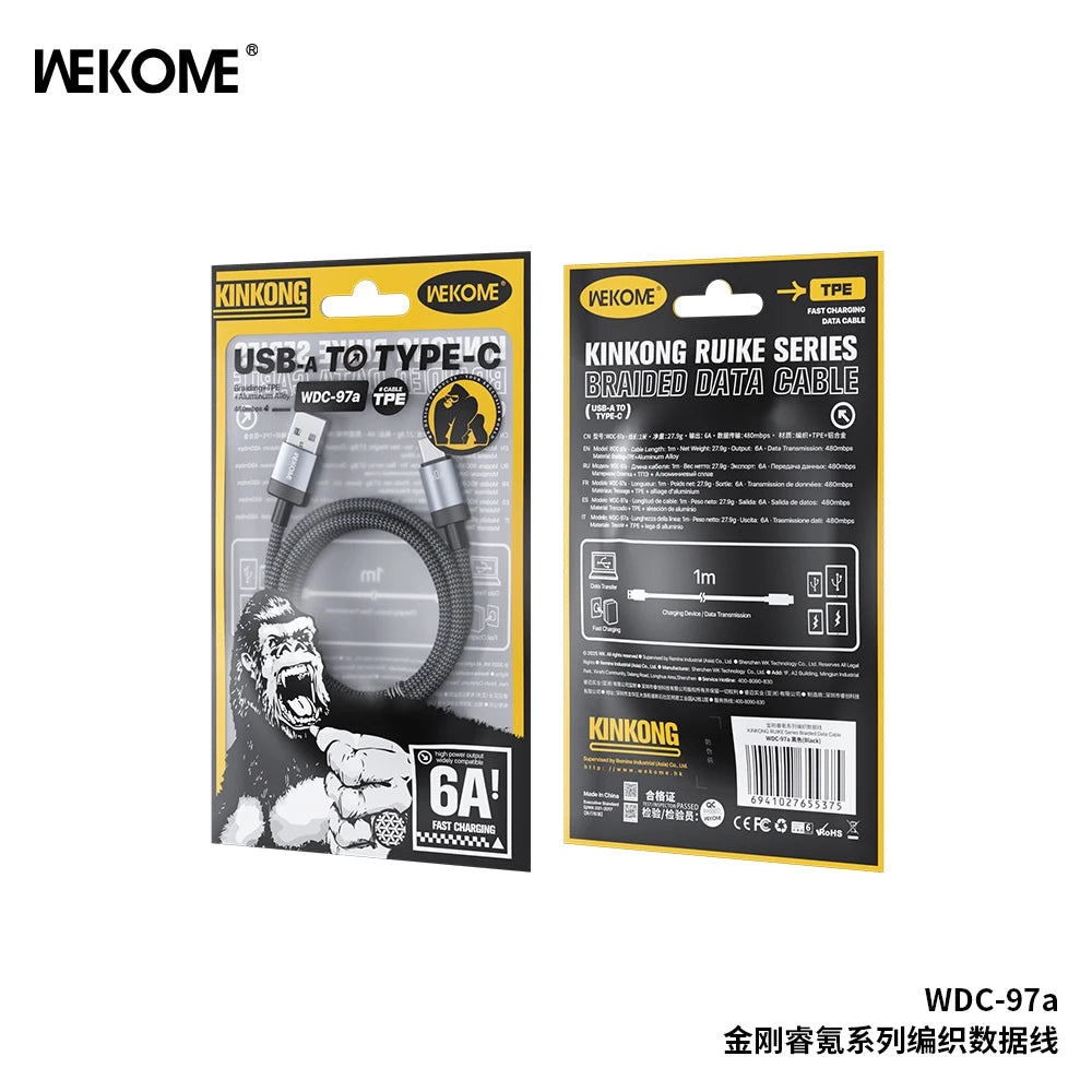 WEKOME 6A 60W Braided Fast Charging Cable – Universal Type-C & Micro USB