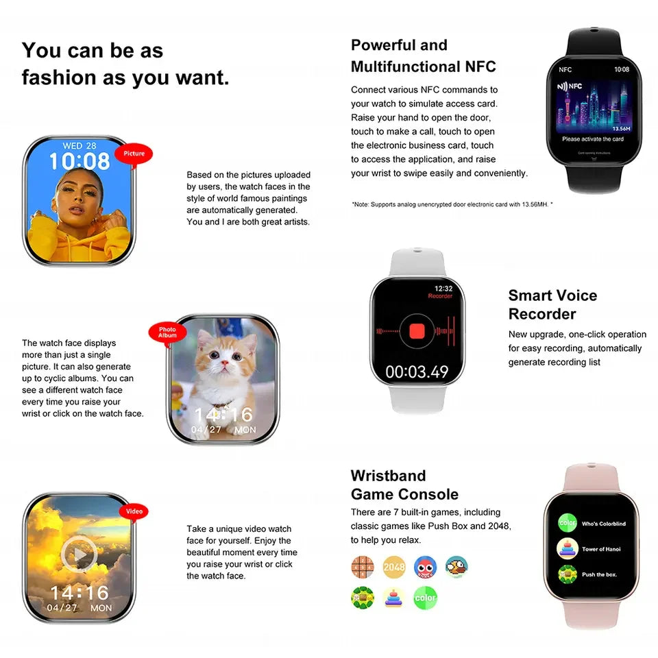 2025 Series 10 Smartwatch GPS Bluetooth Call Music Video Heart Rate Waterproof NFC