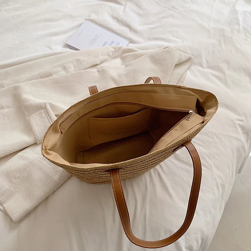 Luxury Bali Tote – Elegant Straw Beach Bag for Women
