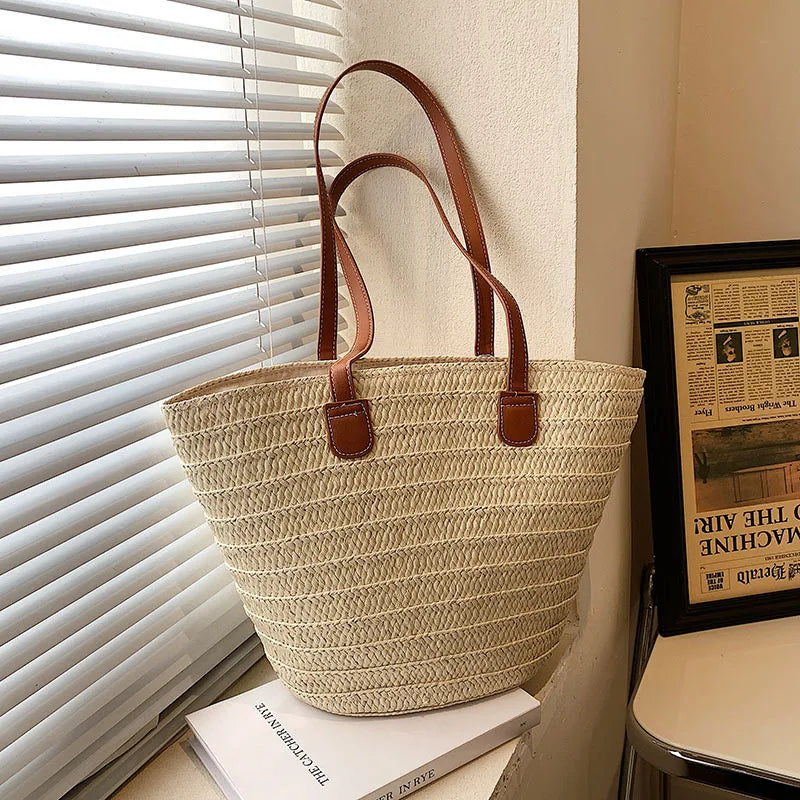 Luxury Bali Tote – Elegant Straw Beach Bag for Women