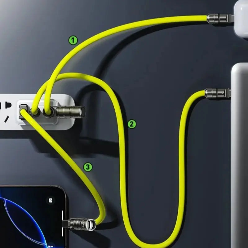 WEKOME 240W 6-in-1 Fast Charging Data Cable – Universal Multi Connector Mecha Design