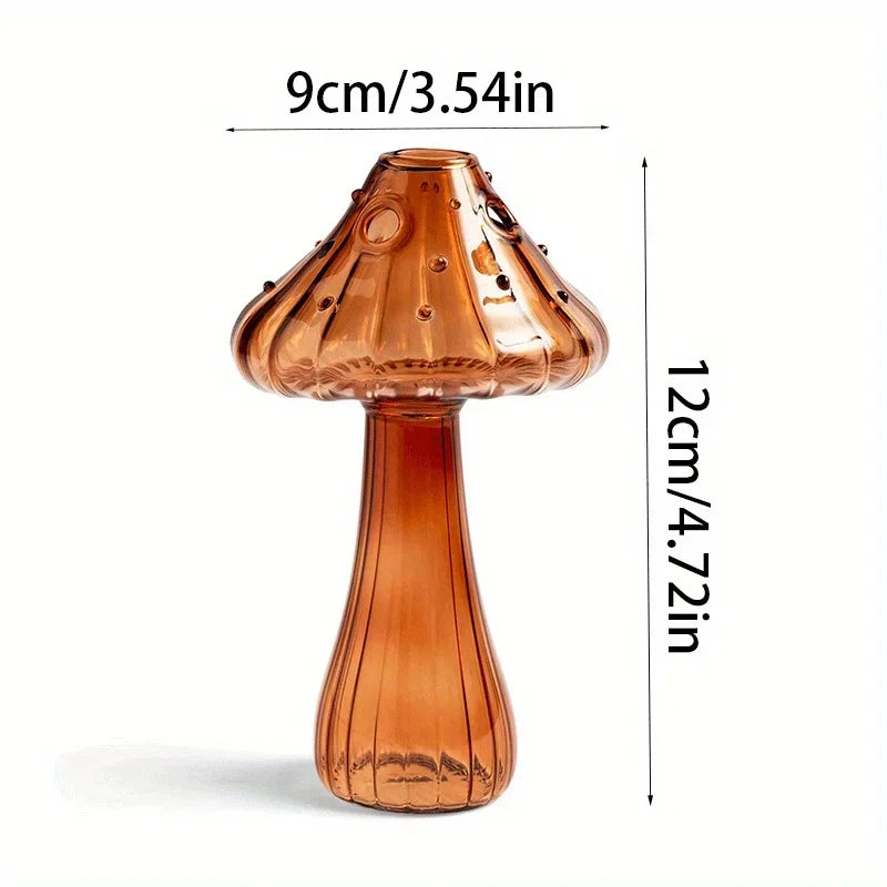Colorful Mushroom Glass Vase – Nordic Style Room Decor
