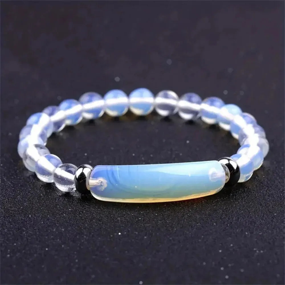 Natural Turquoise & Malachite Healing Bracelet – Handmade Gemstone Energy Jewelry