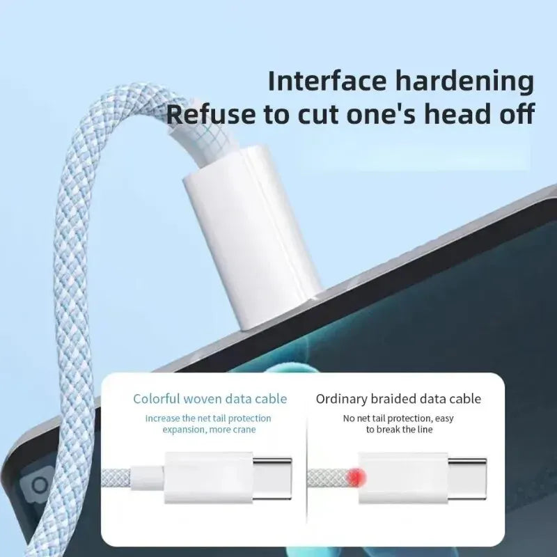 6A 3-in-1 USB-C Fast Charging Cable – 66W Super Charger for Huawei, Xiaomi, Samsung, OPPO, iPhone