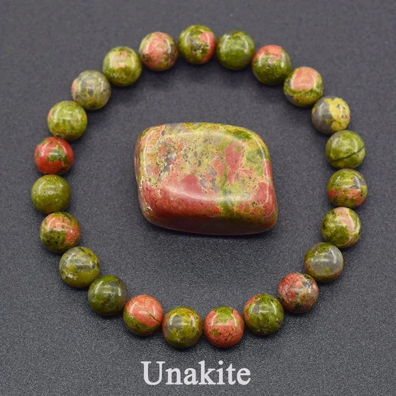 Natural Agate Beaded Bracelet – Tourmaline Color Energy Healing Jewelry for Women