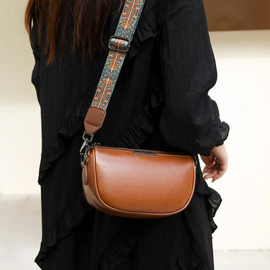 Vintage Solid Color Leather Women's Shoulder Bag