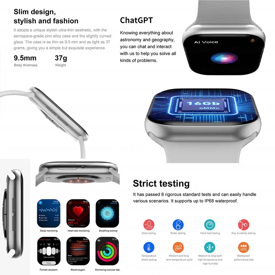 2025 Series 10 Smartwatch GPS Bluetooth Call Music Video Heart Rate Waterproof NFC