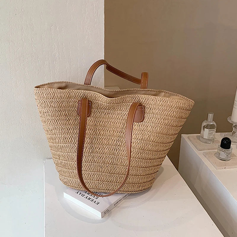 Luxury Bali Tote – Elegant Straw Beach Bag for Women