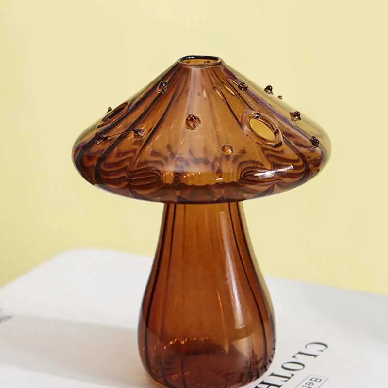 Colorful Mushroom Glass Vase – Creative Hydroponic Decor
