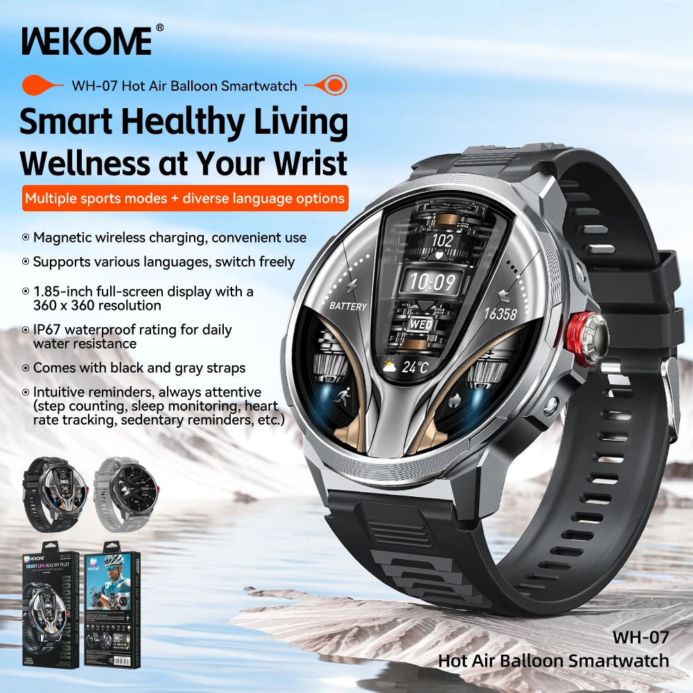 WEKOME Smart Watch – Sleep Monitor, Blood Oxygen, Heart Rate, Step Counter, NFC, Bluetooth Call, Sports Modes