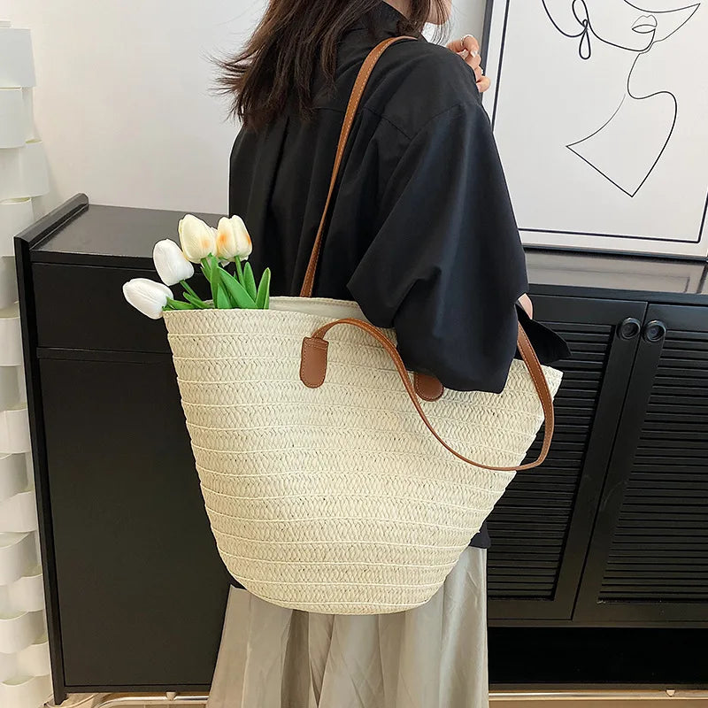 Luxury Bali Tote – Elegant Straw Beach Bag for Women