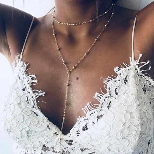 Simple Beaded Tassel Necklace – Women’s Layering Accessory Gift