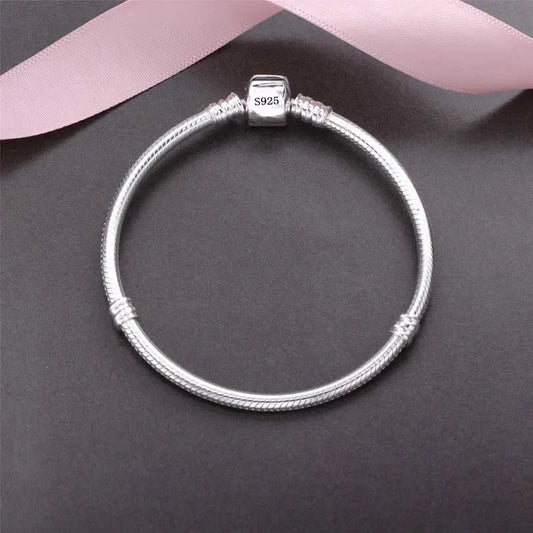 925 Sterling Silver Snake Bone Bracelet - Handmade Women's Charm Bracelet