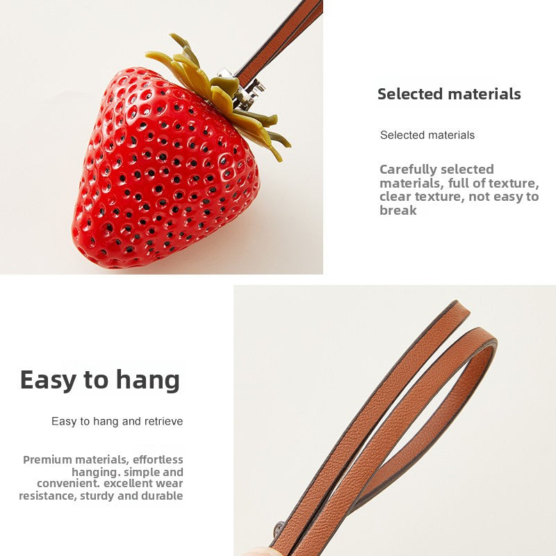 Handmade Fruity Pendant with Premium Plated Chain, Durable & Wear-Resistant Purse Accessory for Women, Cute Gift for Handbag Lovers