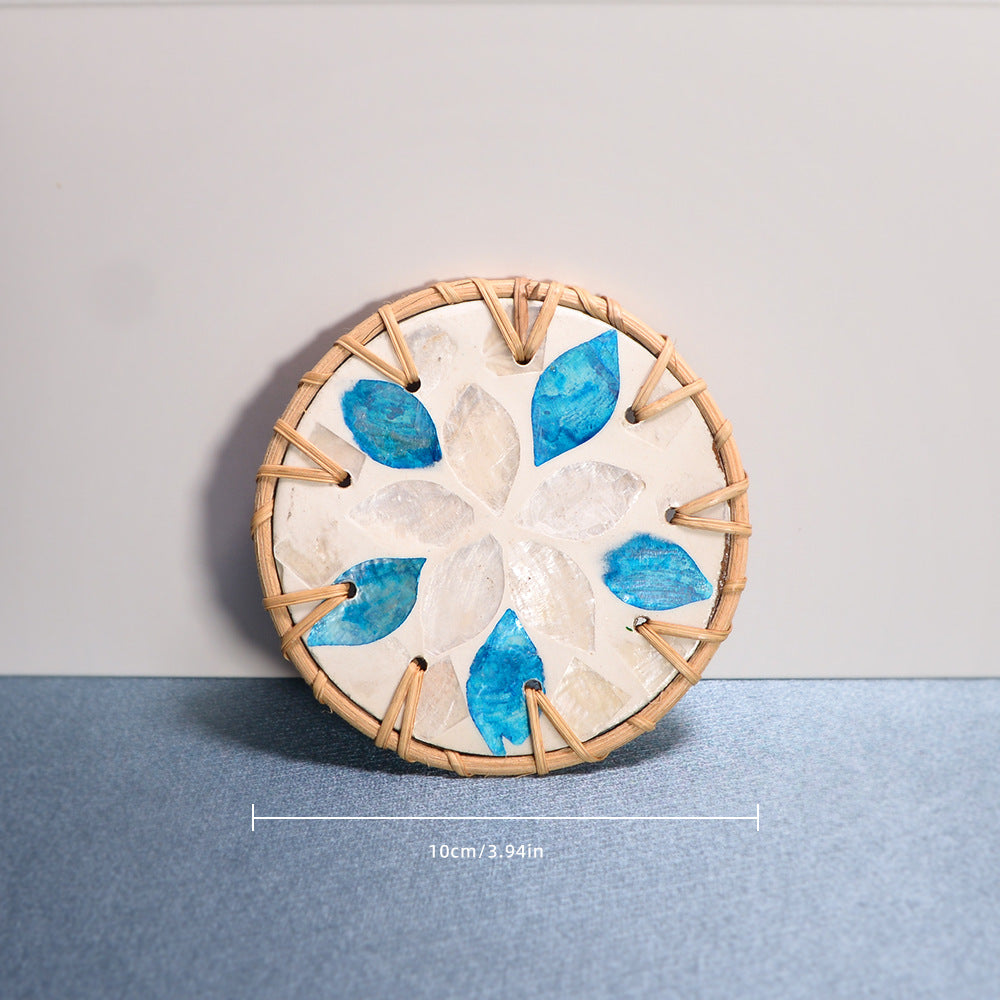 Creative Painted Shell Insulation Pad – Artisan-Crafted Heat Protection for Your Home