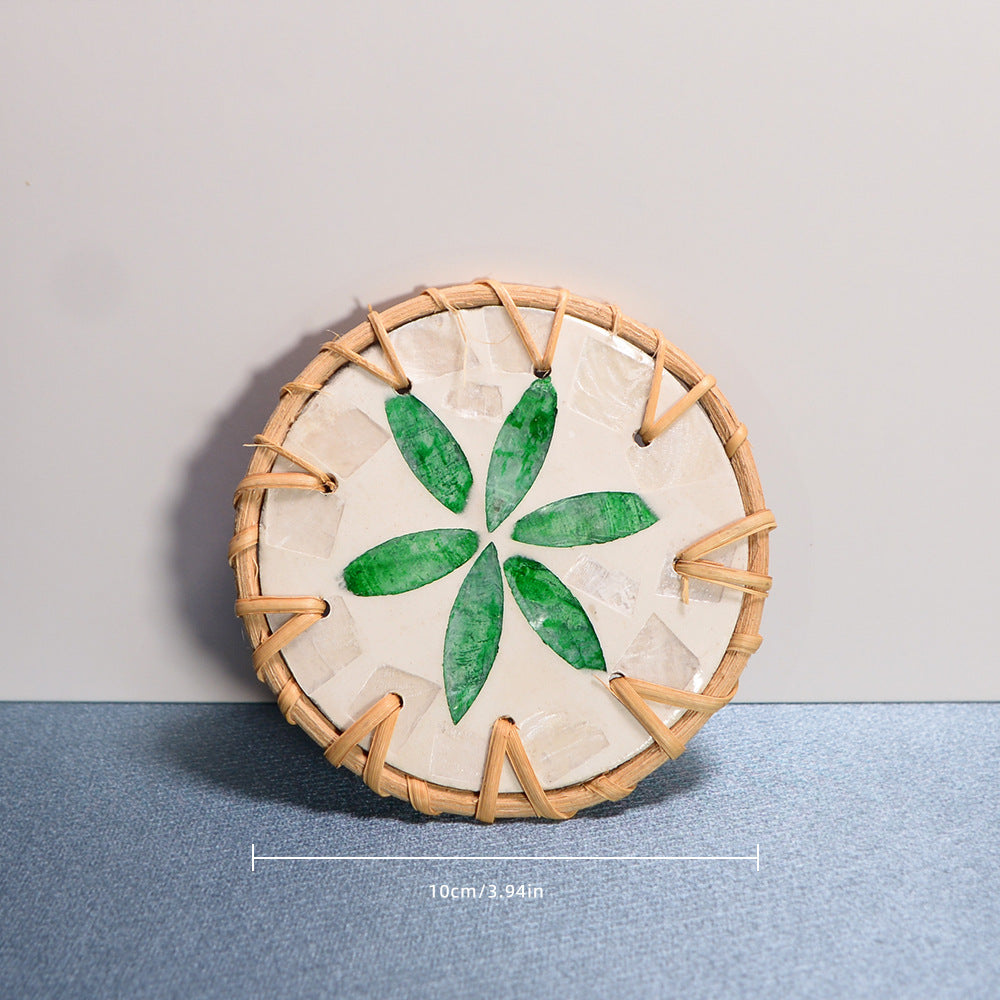 Creative Painted Shell Insulation Pad – Artisan-Crafted Heat Protection for Your Home