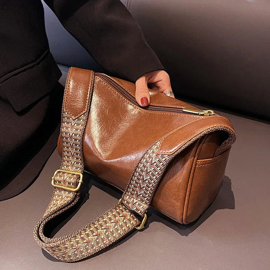 Women's Vintage PU Leather Handbag – Travel & Casual Use