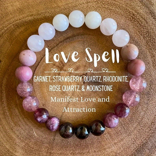 Pink Amethyst Self-Love Bracelet – Natural Stone Couple Gift, Handmade Jewelry