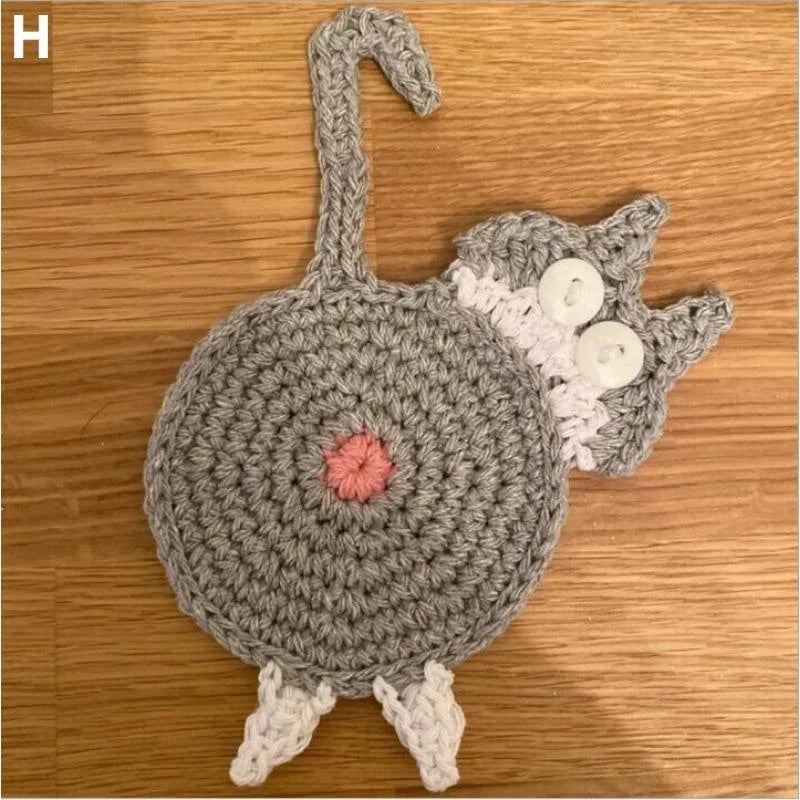 Funny Cat Butt Heat-Resistant Coaster – Durable & Easy to Clean