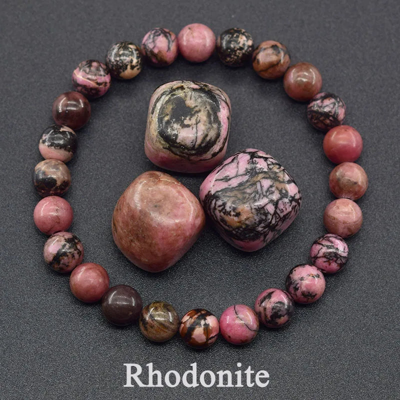 Natural Agate Beaded Bracelet – Tourmaline Color Energy Healing Jewelry for Women