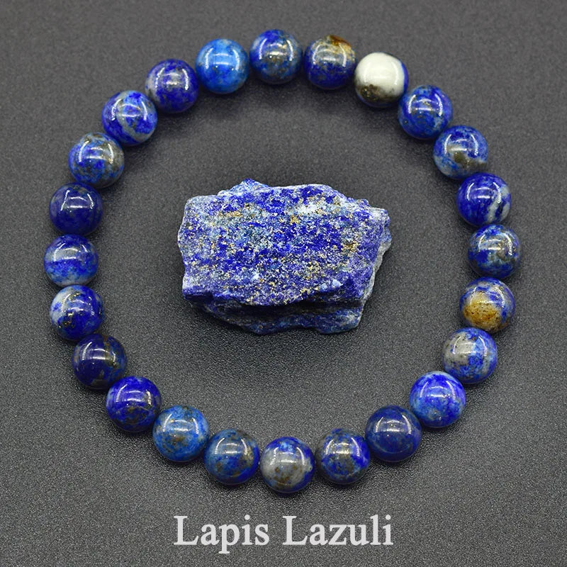 Natural Agate Beaded Bracelet – Tourmaline Color Energy Healing Jewelry for Women