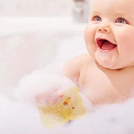 Kids' Bath Sponge – Soft Wood Pulp Baby Wash Brush for Gentle Cleansing