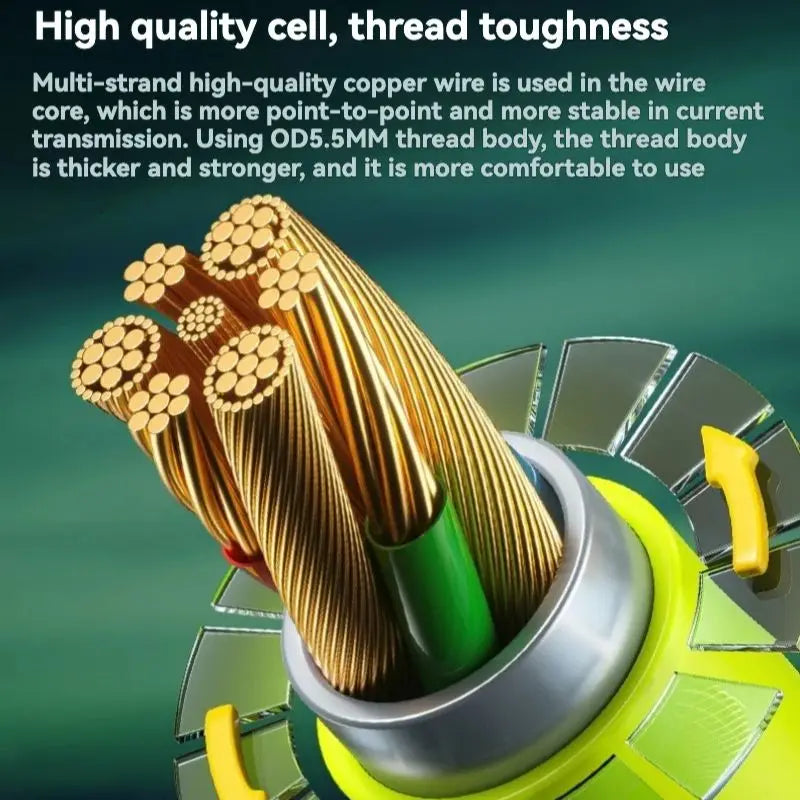 WEKOME 240W 7-in-1 Spring Fast Charging Data Cable for iPhone 15/16 & Android