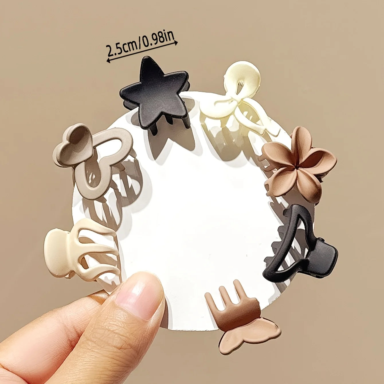 Beige Mixed Pack Small Clips, Cute Girl Accessories - Perfect for Daily Use, Special Occasions, or Travel Gifts