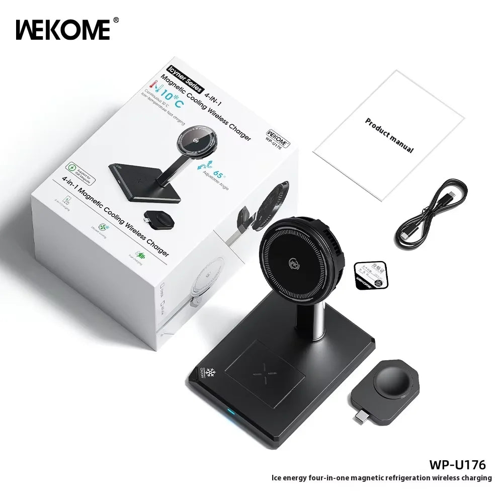 WEKOME strong magnetic suction cooling four in one multifunctional device suitable for Apple Watch 15W wireless fast charging
