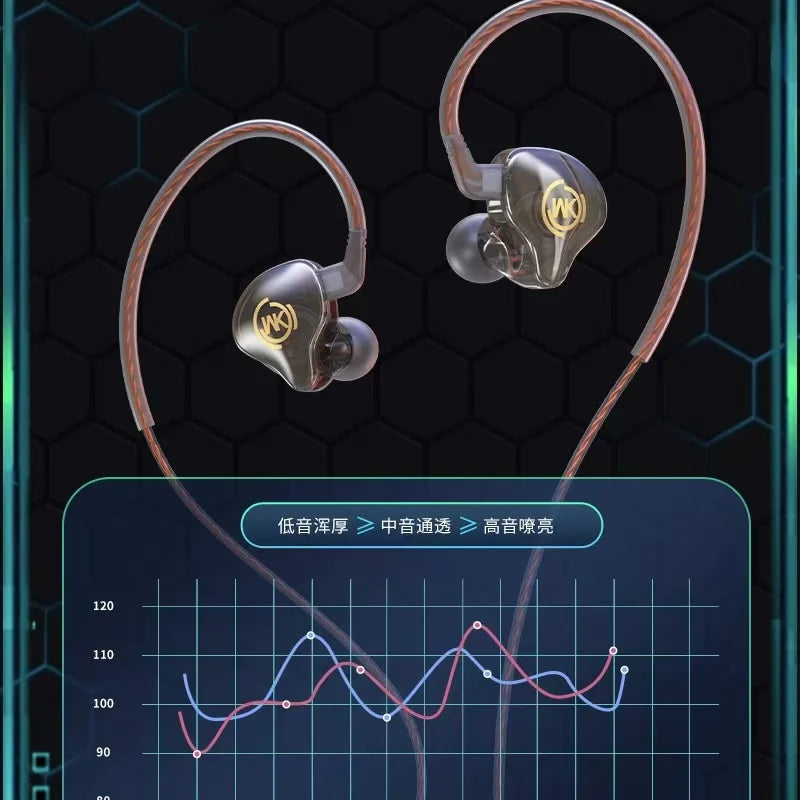 WEKOME Pioneer Transparent Music Call Wired Earphones