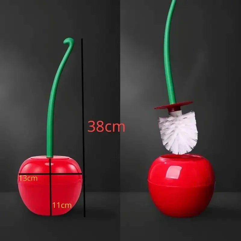 Cherry-Shaped Toilet Brush & Holder – Cute & Creative Bathroom Accessory