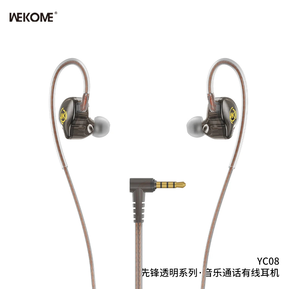 WEKOME Pioneer Transparent Music Call Wired Earphones