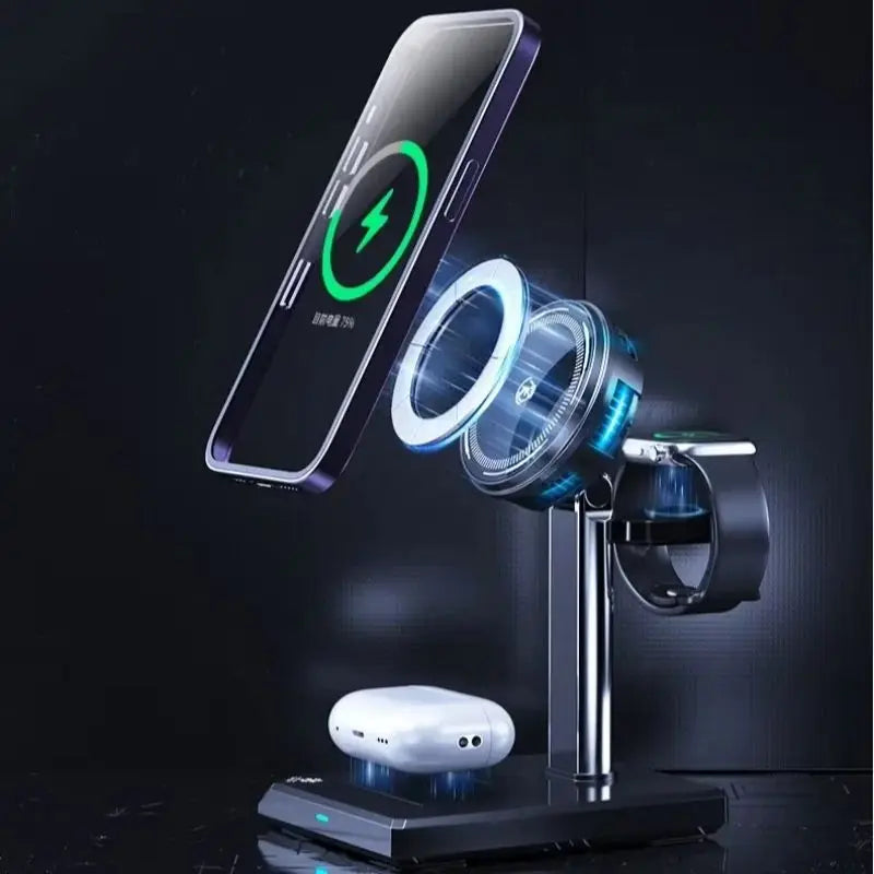 WEKOME strong magnetic suction cooling four in one multifunctional device suitable for Apple Watch 15W wireless fast charging