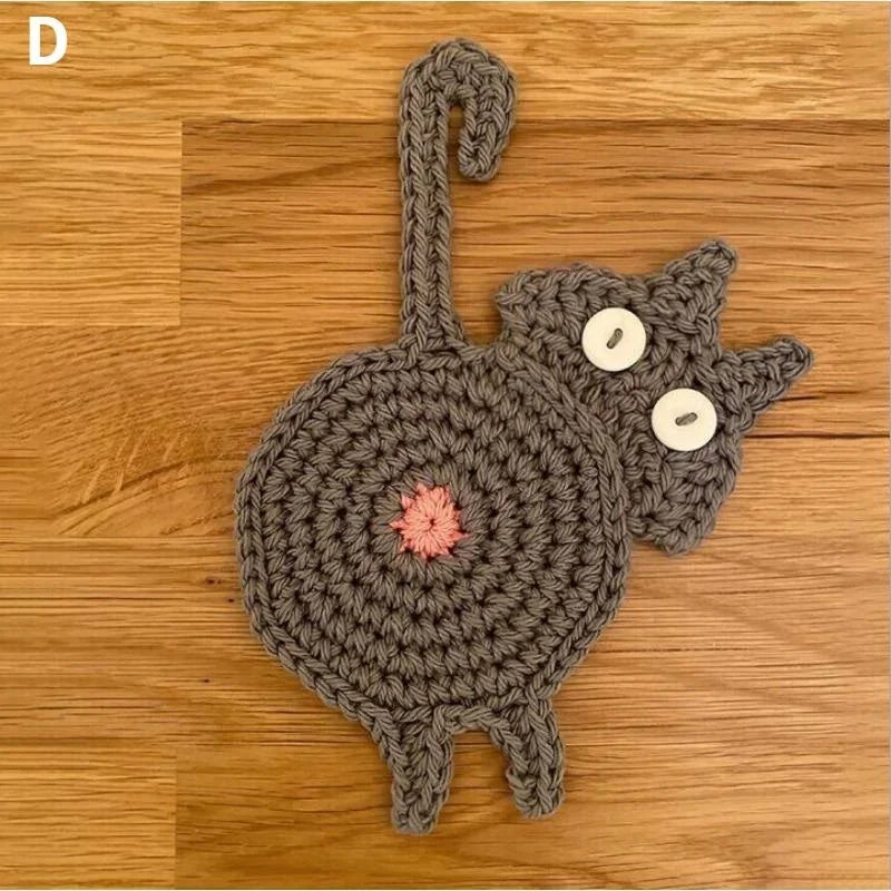 Funny Cat Butt Heat-Resistant Coaster – Durable & Easy to Clean
