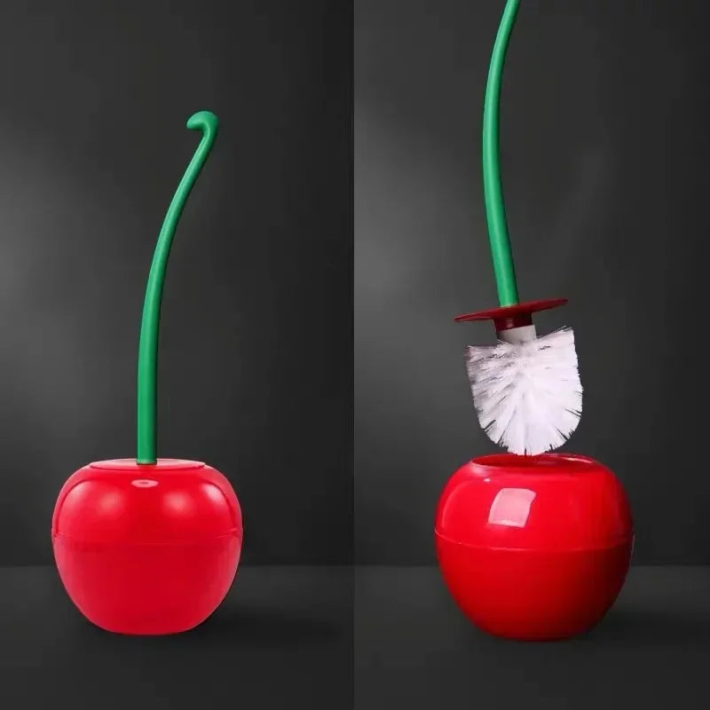 Cherry-Shaped Toilet Brush & Holder – Cute & Creative Bathroom Accessory