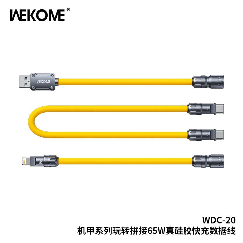 Wekome 65W Fast Charging Silicone Data Cable for iPhone, Huawei, Xiaomi